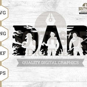 Brandweerman papa SVG: First Responder clipart (digitale bestanden)