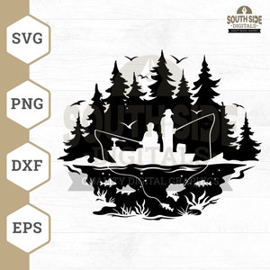 Fishing Boat SVG: Outdoor Sports Clipart (Digital Download)