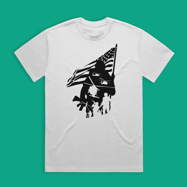 US Soldier with Flag SVG: Military Veteran Cut File (Digital Download) image 2