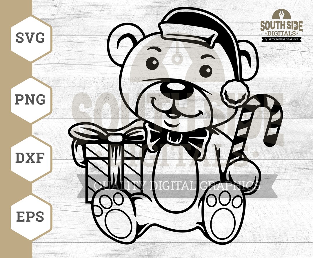 Christmas Bear Svg Christmas Teddy Svg Happy Teddy Svg Cute - Etsy