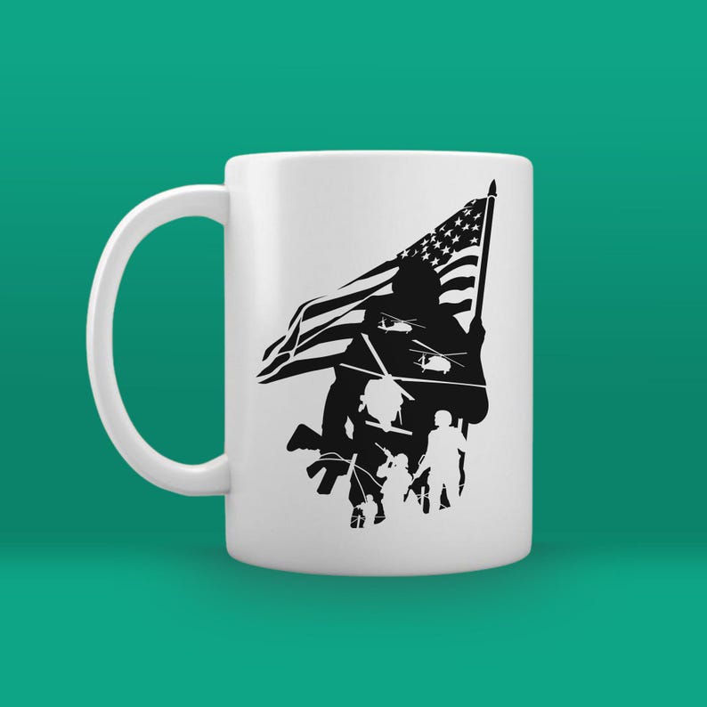 US Soldier with Flag SVG: Military Veteran Cut File (Digital Download) image 4