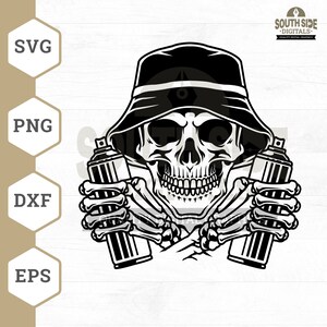 Graffiti Skull SVG File, Skull Graffiti svg, Skull Artist svg, Spray Paint svg, Skull svg, Graffiti Artist svg, Skull Shirt, Skull Clipart