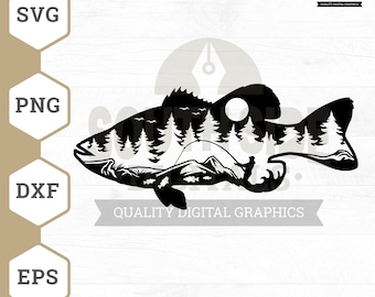 Bass svg, Bass Fishing svg, Jumping Bass svg, Fishing svg, LargeMouth Bass svg, Outdoor Fishing svg, Bass Fishing Shirt, Bass Clipart