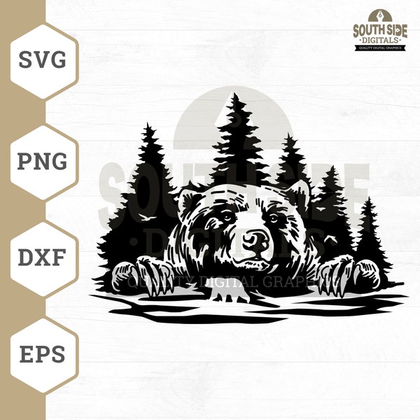 Peeking Bear SVG File, Peeking Bear svg, Grizzly Bear svg, Brown Bear svg, Black Bear svg, Wild Bear svg, Bear Shirt, Bear Clipart, Png