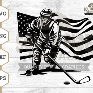 US Hockey Player Svg, Ice Hockey svg, Hockey Player svg, Hockey silhouette, Hockey Png, Hockey Shirt, Hockey Clipart, Hockey Cut File