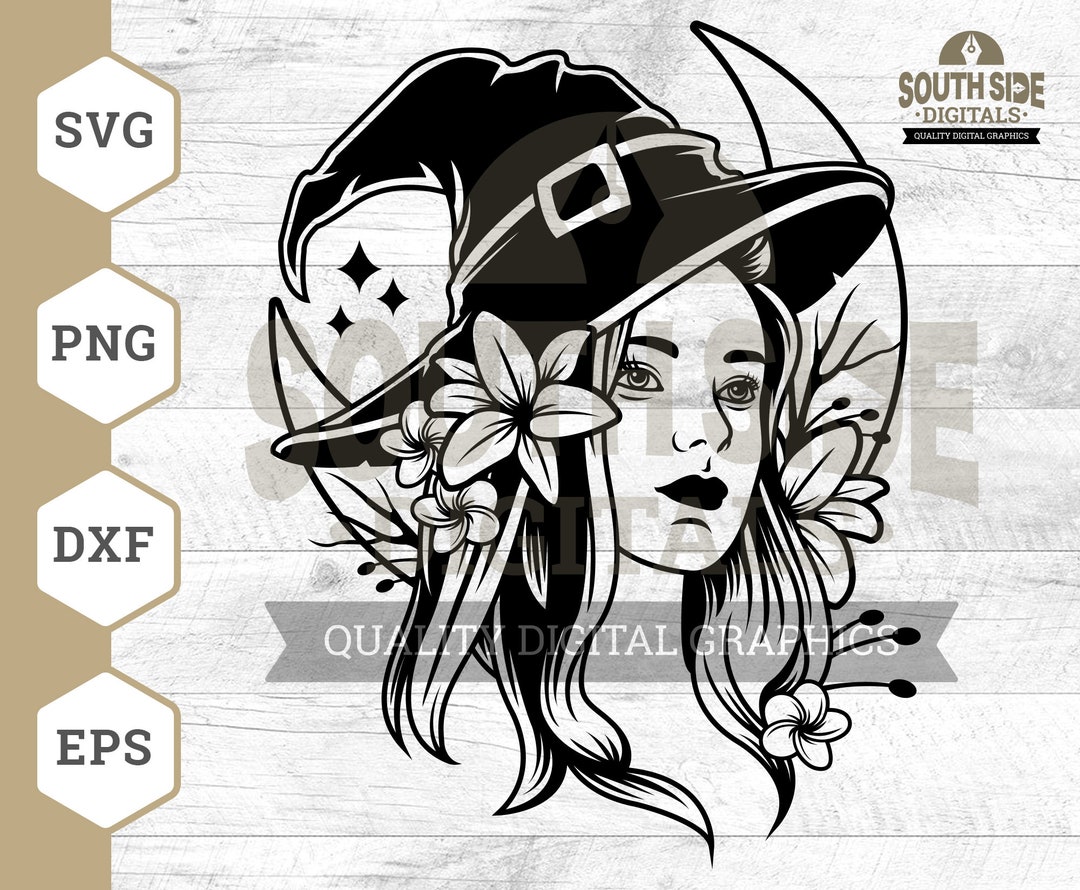 Witch SVG File, Witch Svg, Beautiful Witch Svg, Beauty Witch Svg, Witch ...