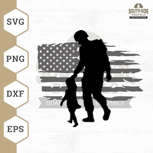 US Soldier Dad and Daughter Svg, Soldier Dad Svg, Dad and Daughter Svg, Military Dad Svg, Soldier Dad Cut File, Dad Life Dxf, Dad Life Eps