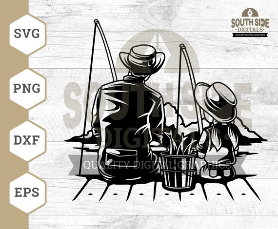 Dad and Daughter Fishing SVG Father Fishing Svg Daughter - Etsy