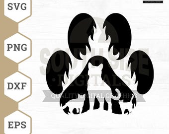 Katttassavtryck SVG: Clipart-klippfil (digital nedladdning)