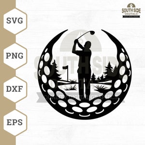 Mannelijke golfspeler SVG, mannelijke golfer SVG, golfen SVG, golfspeler SVG, golf SVG, golf shirt, golf clipart, golf PNG, golf cut-bestand, DXF-bestand