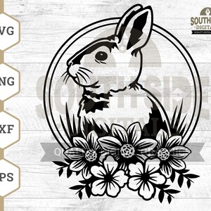 Floral Bunny svg, Blumen Hase svg, Blume svg, Bunny svg, süße Bunny svg, Kaninchen svg, Blumen Bunny Shirt, Bunny Clipart, geschnittene Datei, Png, Dxf