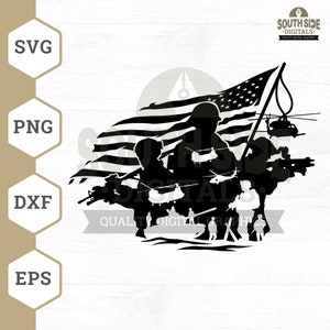 US Soldier SVG File, Military svg, Veteran Soldier svg, US flag svg, Soldier Cut File, Military png