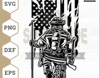 US Fire Fighter SVG File, American Fire Fighter svg, Fire Fighter Kneeling svg, Fire Fighter Png, American Flag svg, Fire Fighter Shirt,