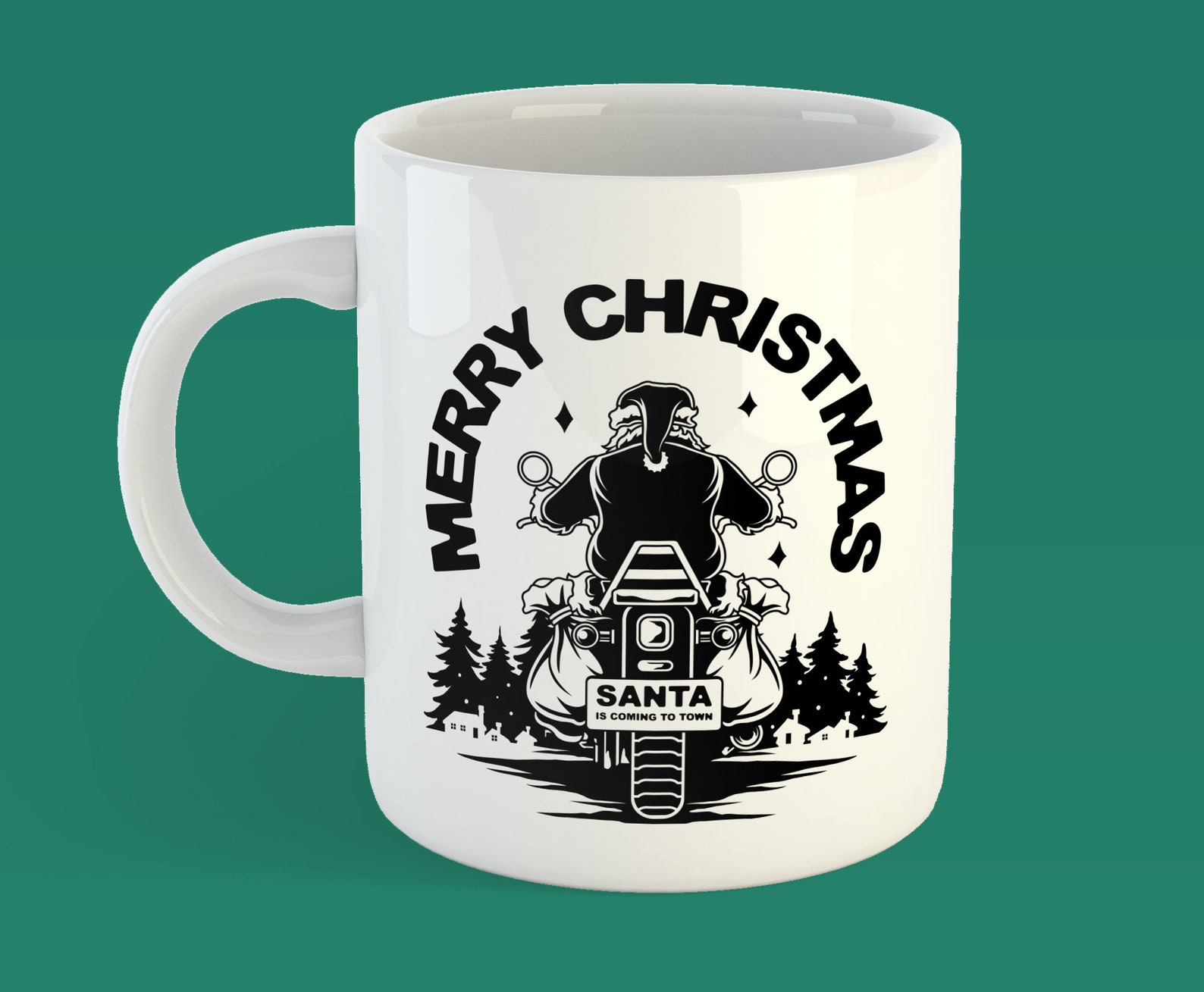 Santa Riding to Town SVG File Rider Santa Svg Biker Santa - Etsy