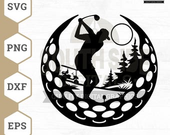 Female Golfer SVG: Golf Player Clipart, Shirt Design (Digital Files)