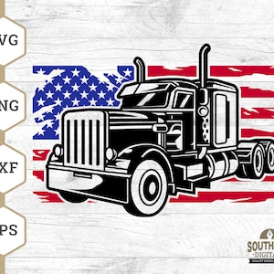 US Truck SVG File, Semi Truck svg, Truck Driver svg, Truck svg, US Truck Cut Files, Semi Truck png, Truck Clipart
