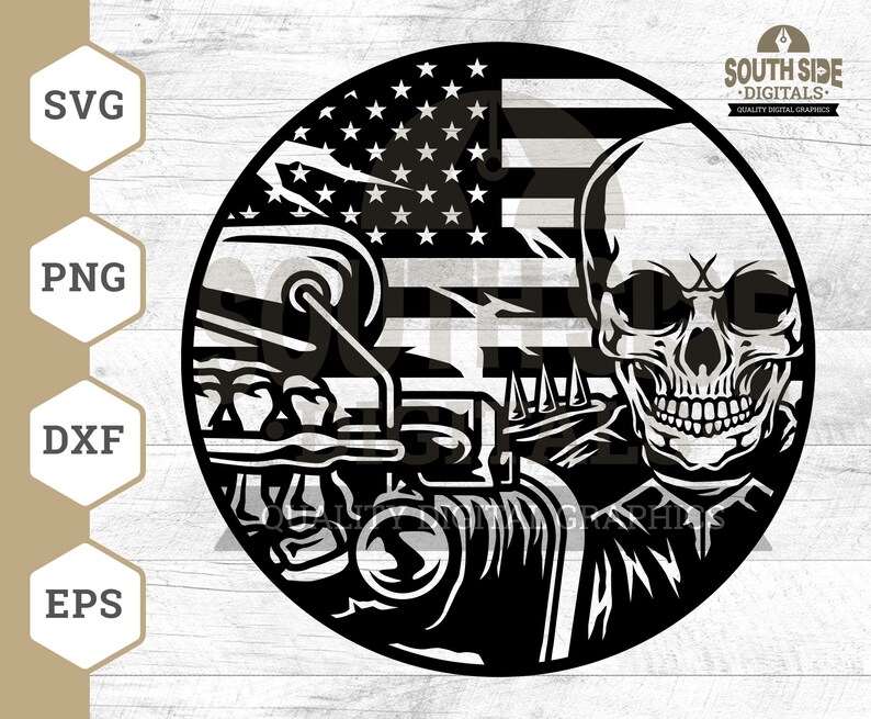 US Biker Skull Rider SVG PNG: Motorcycle Clipart (digital Download) - Etsy