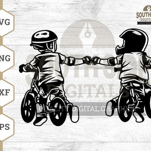 Kids Fist Bump on Balance Bike Svg, Kids Fist Bump svg, Balance Bike svg, Kids Life svg, Kids Bike svg, Best Buddies svg, Png, Cut File, Dxf