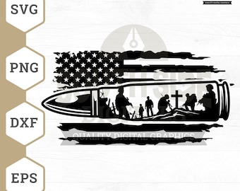 Soldiers Bullet SVG File, Veterans Bullet Svg, Bullet Svg, American Veterans Png, Veteran Soldiers Clipart, Soldiers Bullet Jpeg, Dxf, Eps