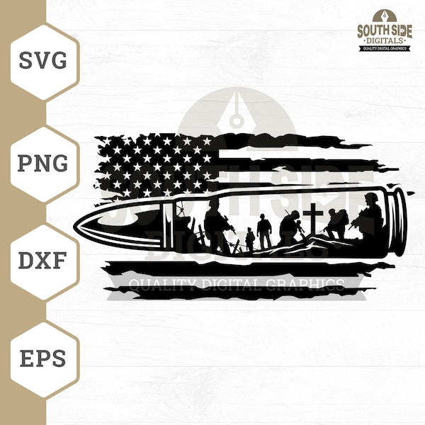 Soldier Bullet SVG File, American Bullet svg, Bullet svg, American Soldier svg, American Veteran svg, Veteran Soldiers svg, Bullet Shirt png