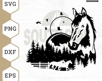 Mustang Horse SVG: Running Horse Clipart, Cricut Cut File (Digital Download)