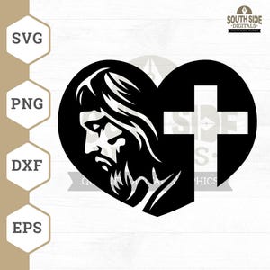 Heart Cross Svg, Jesus Svg, Crucifix Svg, Religious Svg, Waymaker Svg, Faith Svg, Christian Svg, Heart Cross Svg, Christian Cross