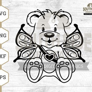 Butterfly Bear Svg, Butterfly Teddy svg, Teddy Buttefly svg, Teddy svg, Butterfly svg, Teddy Shirt, Teddy Clipart, Bear Png, Teddy Cut File