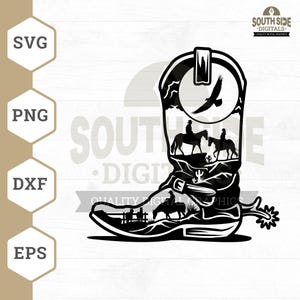 Cowboy Boots SVG File, Western Boots,Cowboy svg, Boots svg, Cowboy Boots Shirt, Boots Clipart, Boots Illustrations, Png