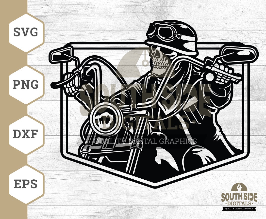 Bikerskull Svg File ,skull Rider Svg, Big Bike Svg, Biker Svg, Biker ...