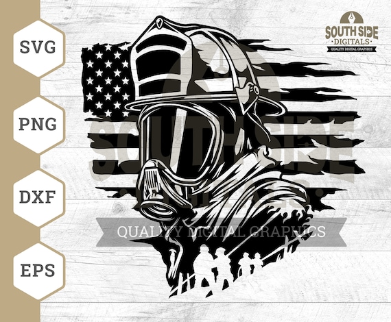 American Firefighter SVG: US Flag, Fireman Clipart (Digital Files)