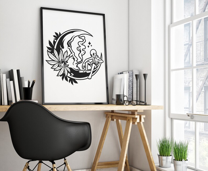 Download Smoking Weed Moon SVG file Smoking Moon svg Smoking ...