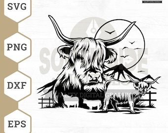 Highland Cow SVG File, Cute Highland Cows svg, Cow svg, Highland Heifer svg, Highland Cattle svg ,  Cow Clipart, Cow Shirt