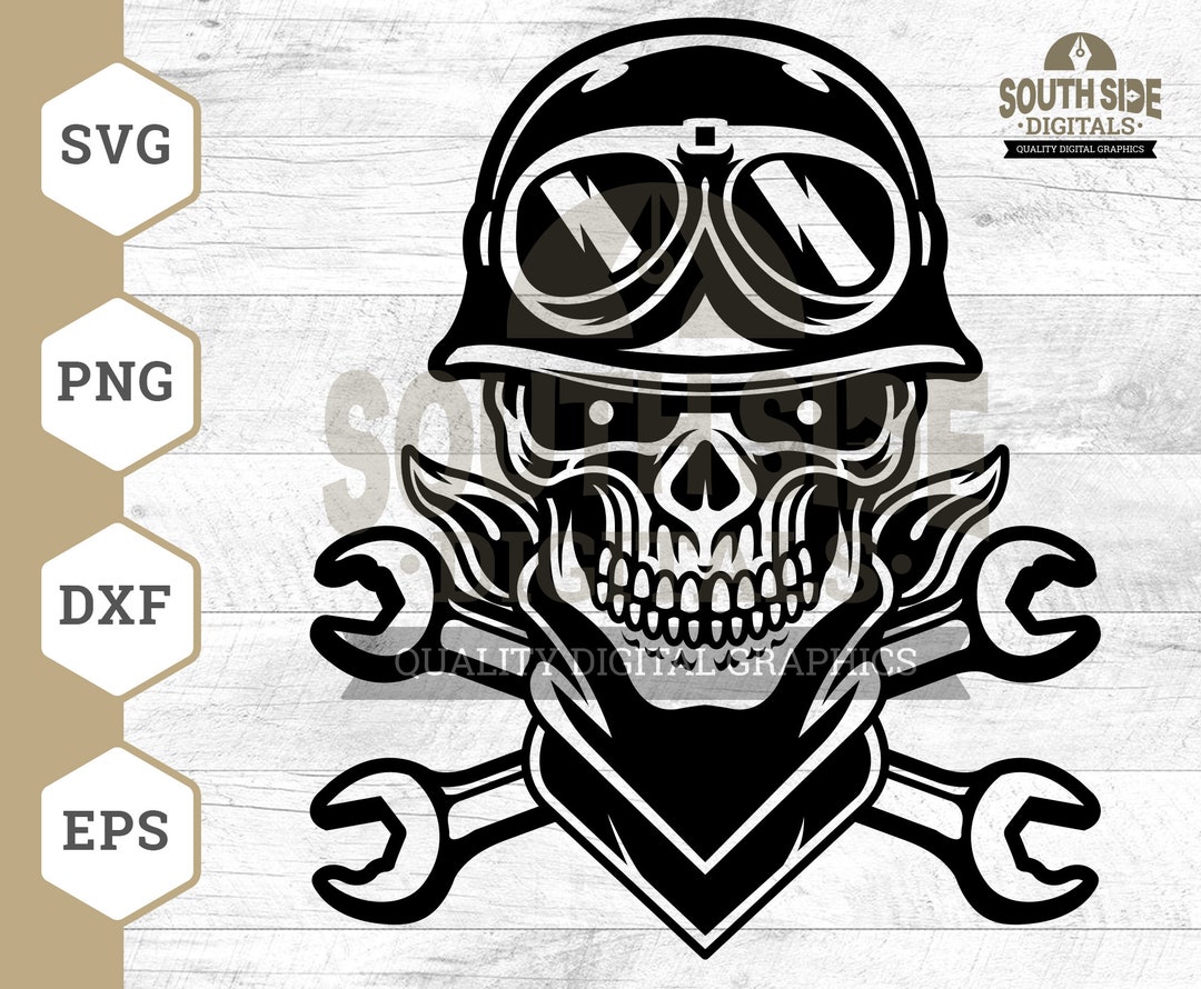 Biker Skull SVG File, Skull Rider Svg, Big Bike Svg, Biker Svg, Biker ...