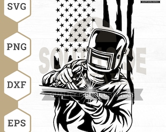 American Welder SVG: USA Flag, Welding Shirt Cut File (Digital Download)