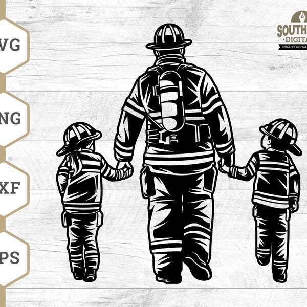 Fire Fighter Dad SVG, Firefighter svg, Fireman svg, Dad Life svg, Dad and Daughter svg, American Flag svg, Dad and Son svg, Cricut Files