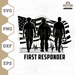 First Responder SVG File, Emergency Rescue svg, Fire Rescue svg, Medical Responder svg, Emergency Team svg, Responder Shirt,