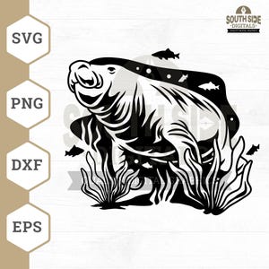 Cute Manatee Svg, Manatee svg, Sea Cows svg, Happy Manatee svg, Manatee Shirt, Manatee Clipart, Manatee png, Manatee Cut File, Dxf Files