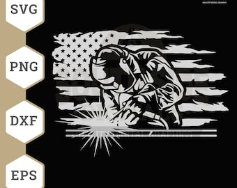 American Welder SVG File: Patriotic Welder Clipart (Digital Download)