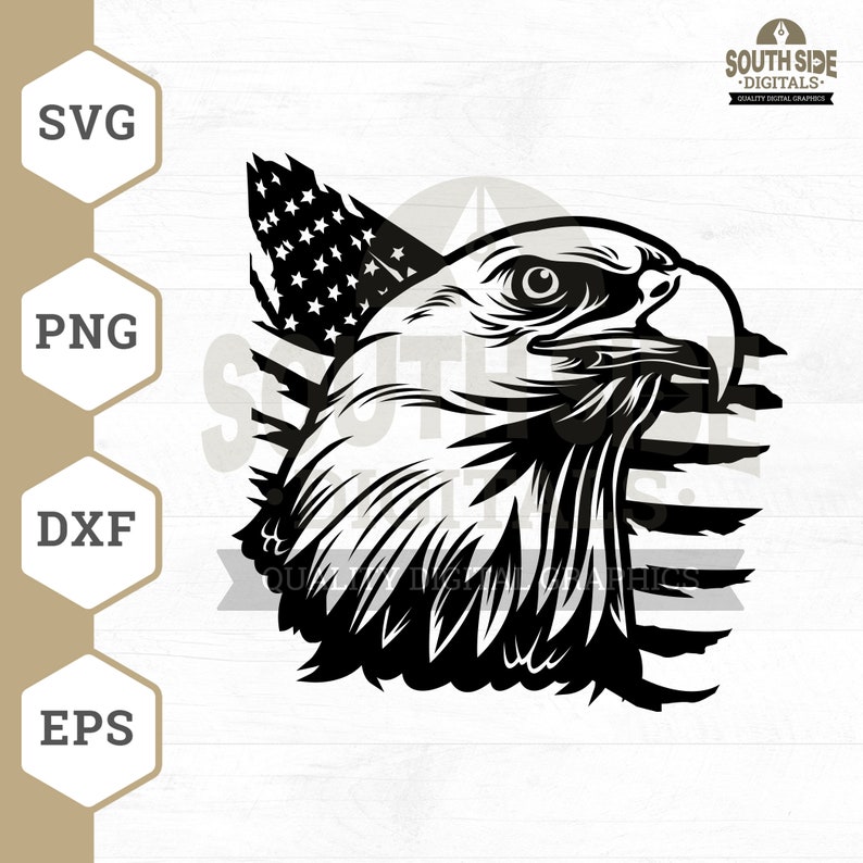 American Flag Eagle Head SVG: Patriotic Cut File (digital Download) - Etsy