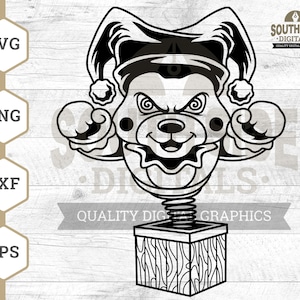Scary Clown Teddy Svg, Clown Teddy svg, Teddy Clown svg, Bear svg, Angry Teddy svg, Clown Teddy Shirt, Teddy Clipart, Png, Cut File, Dxf