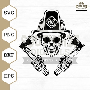 Fichier SVG de crâne de pompier, svg de pompier, chemise de pompier, png de pompier, png de premier intervenant, fichiers coupés