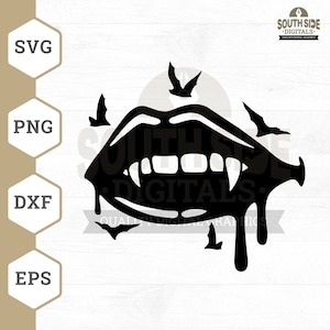 Vampire Lips Svg, Vampire Kiss svg, Vampire Smile svg, Vampire svg, Halloween svg, Vampire Shirt, Vampire Clipart, Png, Cut File, Dxf File