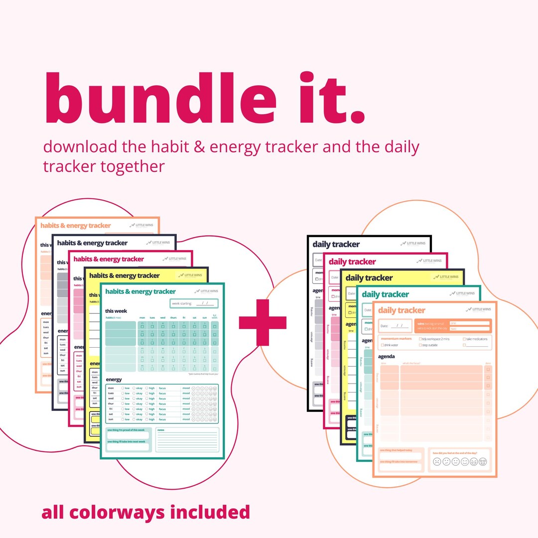 Minimalist Daily Habit Tracker Bundle | Printable Planner (PDF Download ...