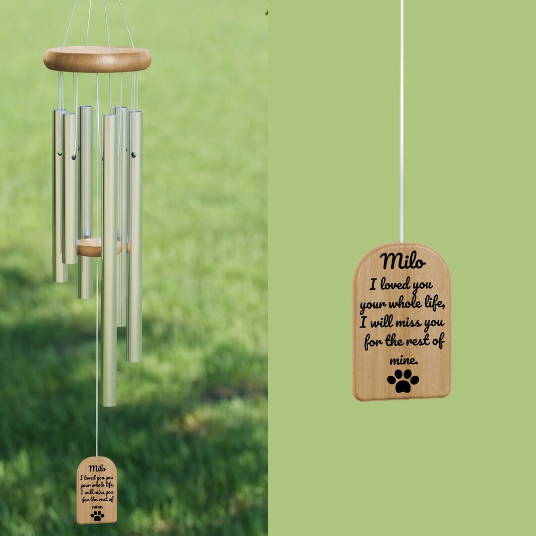 Personalized Wind Chimes, Pet Memorial Wind Chimes, Dog Memorial Wind