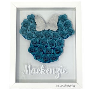 Minnie Mouse Flower Box - Shadow Box Gift - Custom Flower Frame - Custom Frame Gift - Paper flower shadow box - Nursery Decor