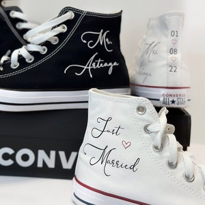 Wedding Converse - Wedding Shoes - Personalized Shoes - Wifey & Hubby Shoes - Wedding Vans - Just Married Shoes