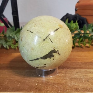 Large Green Opal Polished Sphere (Stand Included)