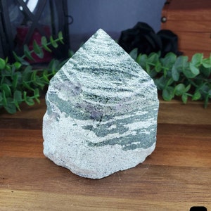 Natural Brazilian Serpentine Top Polished Point / Raw Base Generator - YOU CHOOSE!