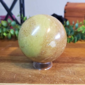 1LB!! Large Green Opal Polished Sphere (Stand Included)