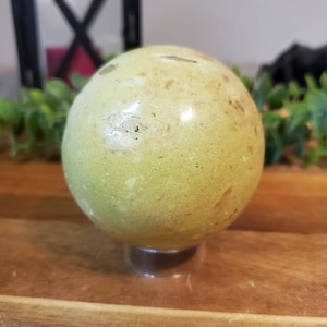 Large Green Opal Polished Sphere (Stand Included)